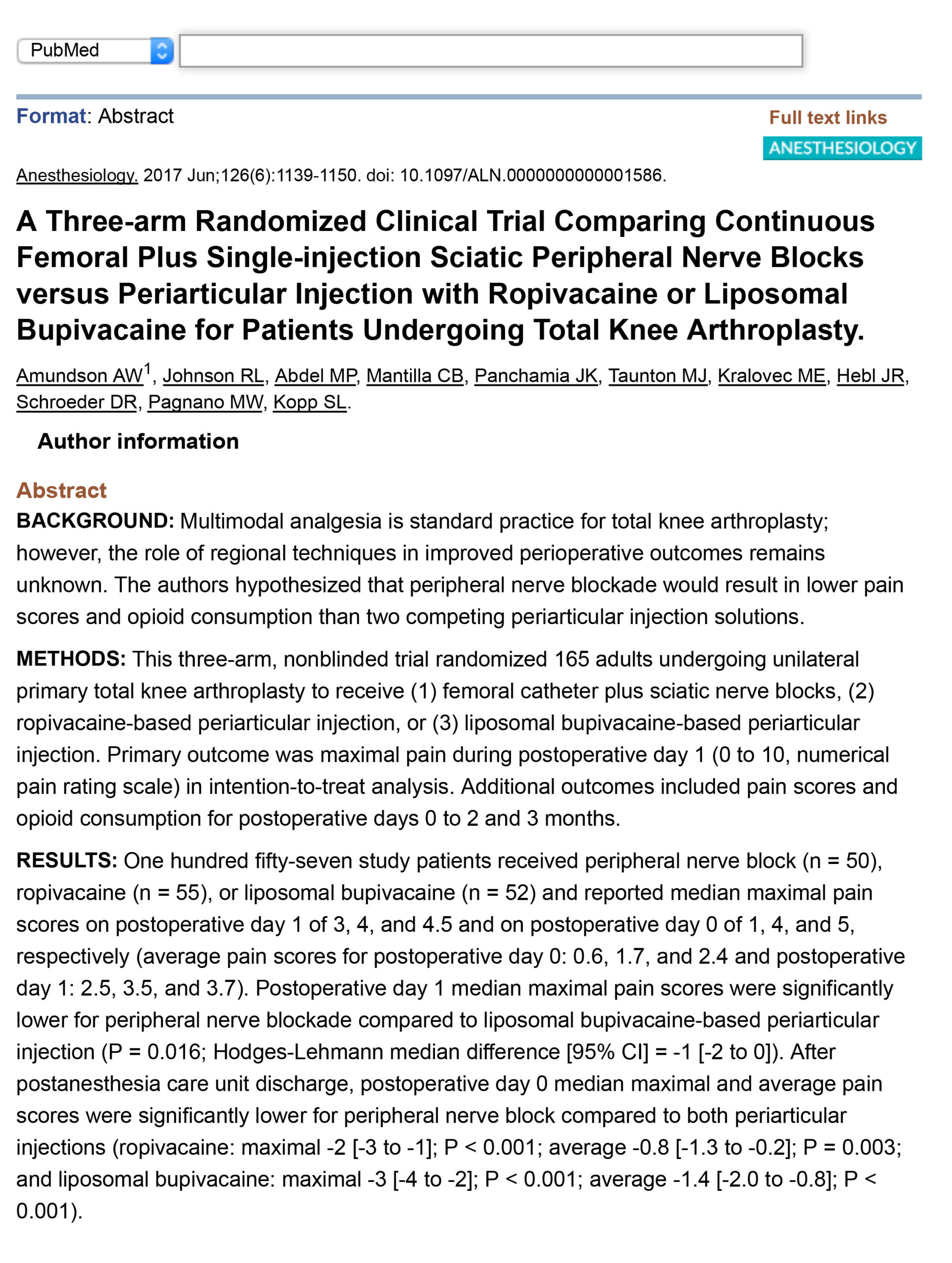 a pubmed article abstract